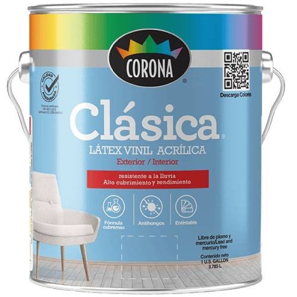 Pintura-Corona-Clasica-latex-vinil-acrilica-Galon